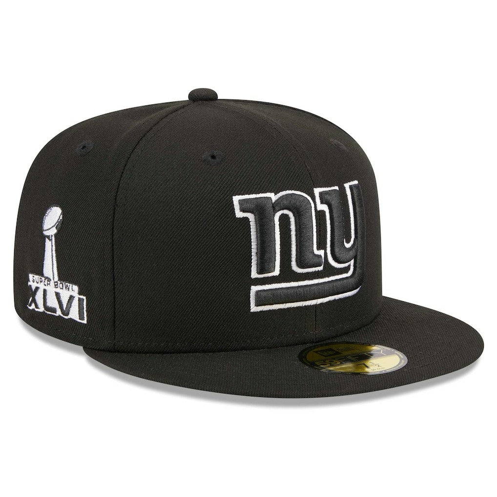 New York Giants New Era Main Patch 59FIFTY Fitted Hat Black | NFL