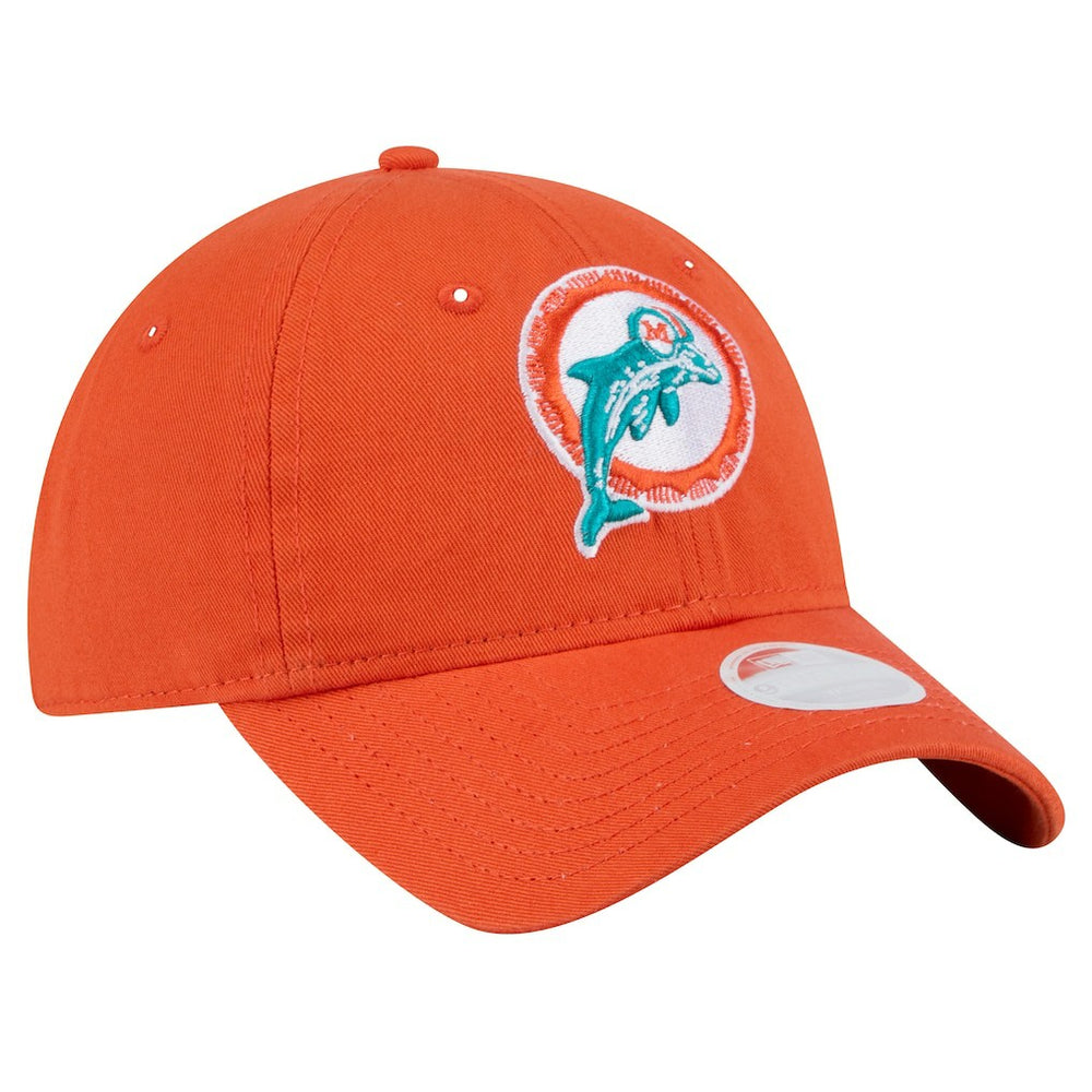 Miami Dolphins New Era Women's Throwback Main Core Classic 2.0 9TWENTY Adjustable Hat Orange | NFL