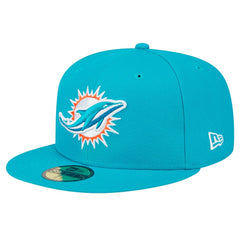 Miami Dolphins New Era Main Patch 59FIFTY Fitted Hat Aqua | NFL
