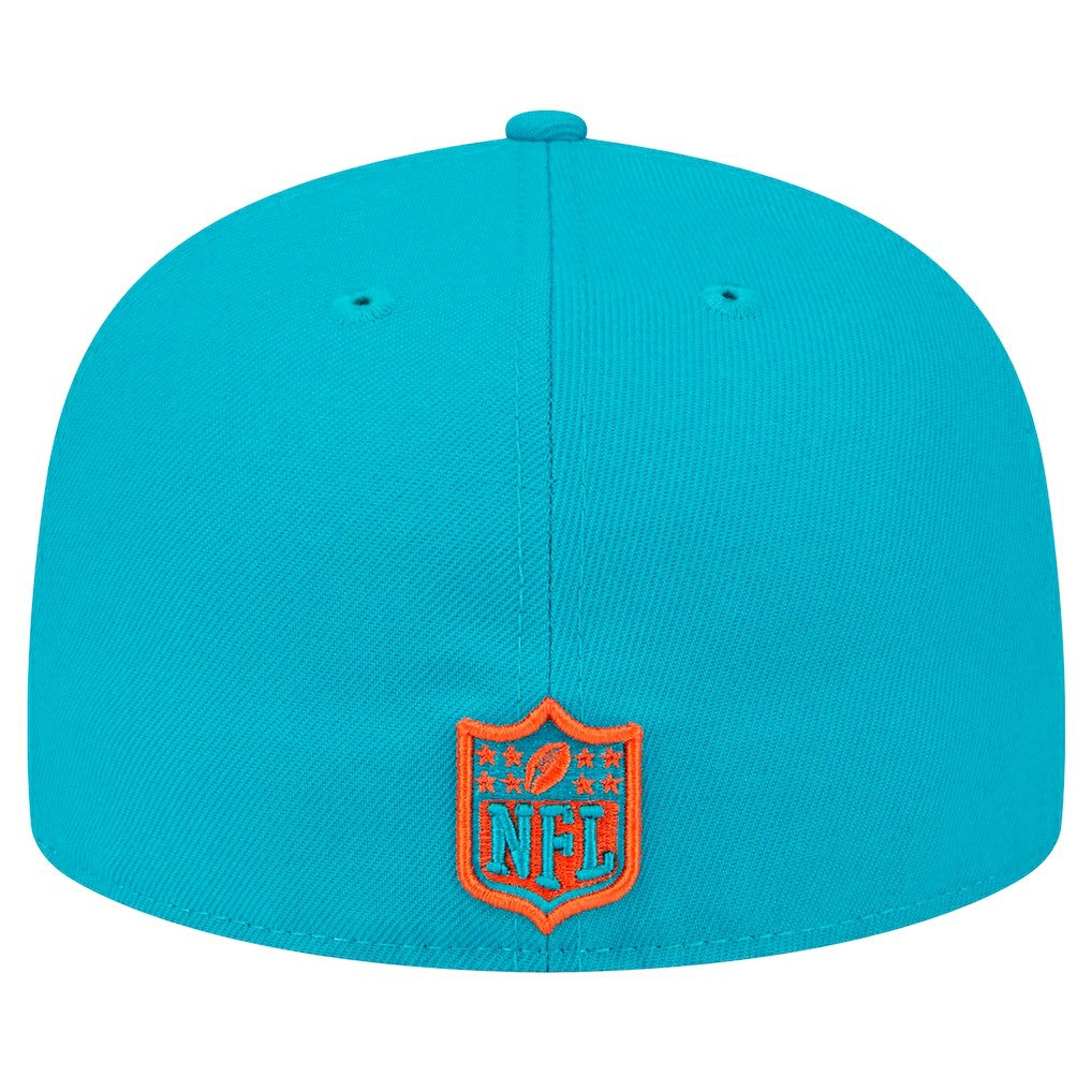 Miami Dolphins New Era Main Patch 59FIFTY Fitted Hat Aqua | NFL