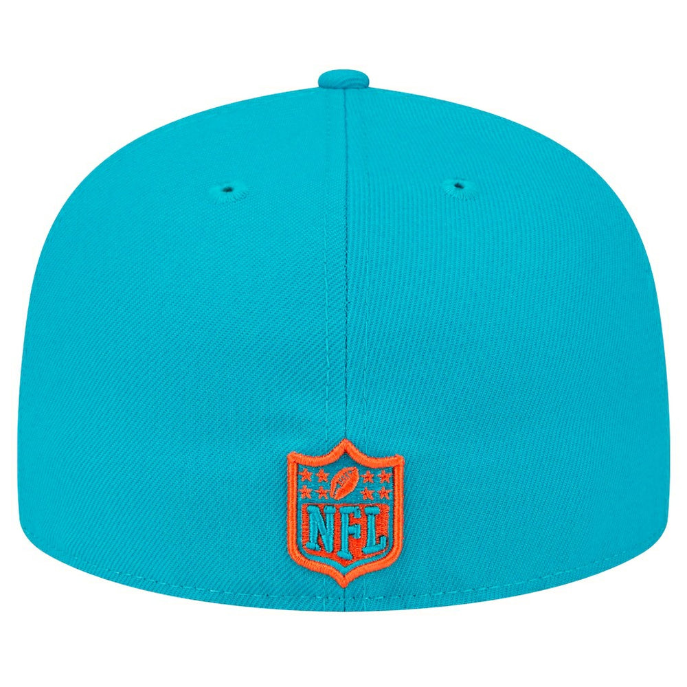 Miami Dolphins New Era Main Patch 59FIFTY Fitted Hat Aqua | NFL