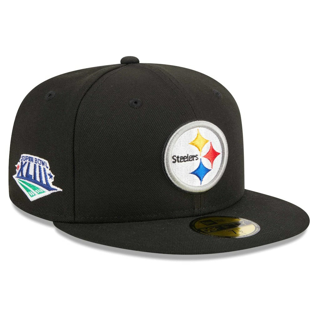 Pittsburgh Steelers New Era Main Patch 59FIFTY Fitted Hat Black | NFL