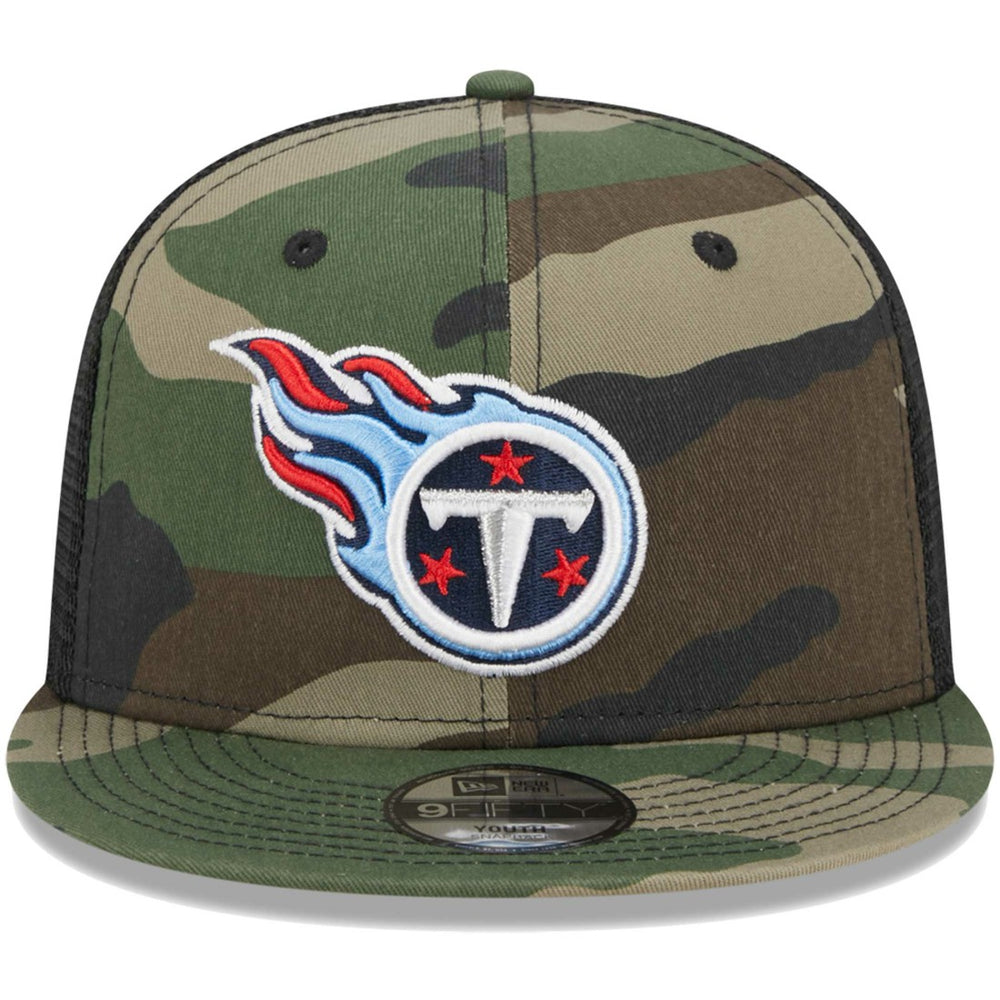 Tennessee Titans New Era Youth Main Trucker 9FIFTY Snapback Hat Camo | NFL