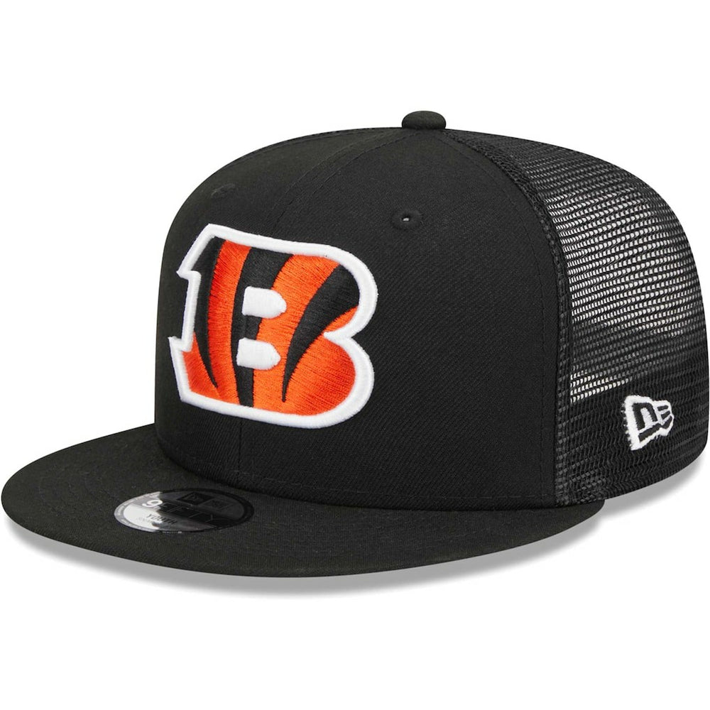 Cincinnati Bengals New Era Youth Main Trucker 9FIFTY Snapback Hat Black | NFL