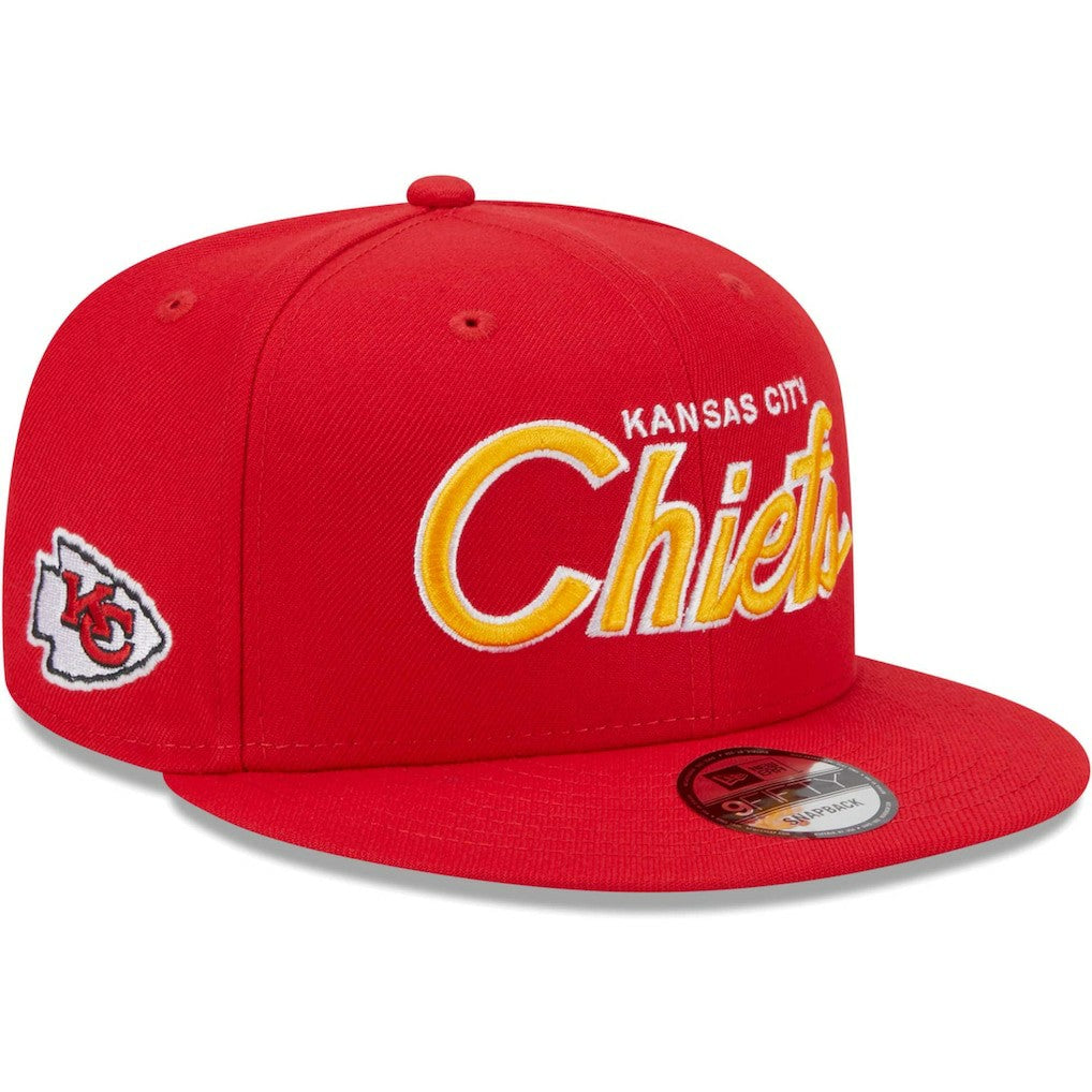 Kansas City Chiefs New Era Main Script 9FIFTY Snapback Hat Red | NFL