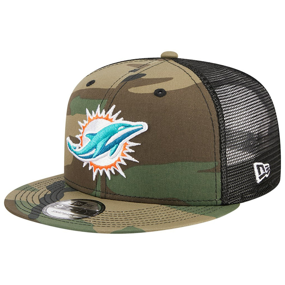 Miami Dolphins New Era Main Trucker 9FIFTY Snapback Hat Camo | NFL