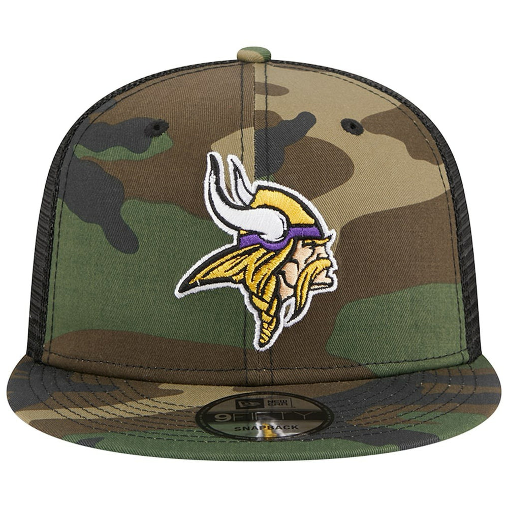 Minnesota Vikings New Era Main Trucker 9FIFTY Snapback Hat Camo | NFL