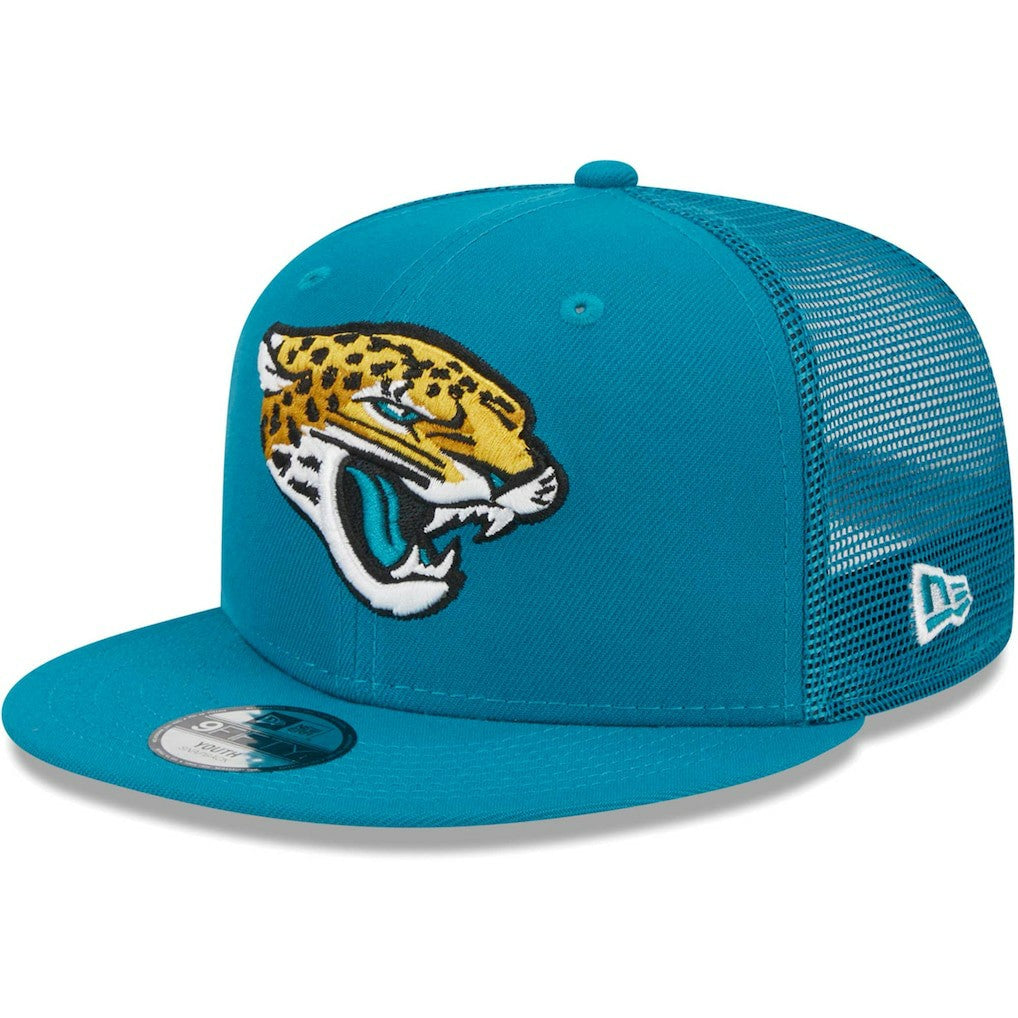 Jacksonville Jaguars New Era Youth Main Trucker 9FIFTY Snapback Hat Teal | NFL