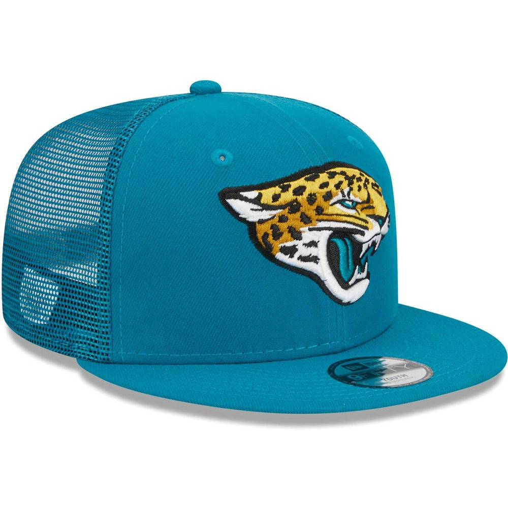 Jacksonville Jaguars New Era Youth Main Trucker 9FIFTY Snapback Hat Teal | NFL