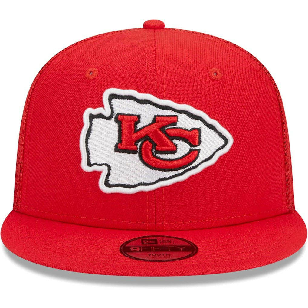Kansas City Chiefs New Era Youth Main Trucker 9FIFTY Snapback Hat Red | NFL