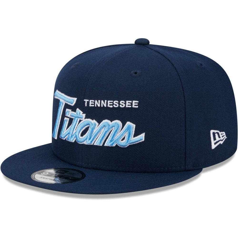Tennessee Titans New Era Main Script 9FIFTY Snapback Hat Navy | NFL