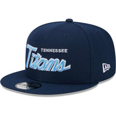 Tennessee Titans New Era Main Script 9FIFTY Snapback Hat Navy | NFL