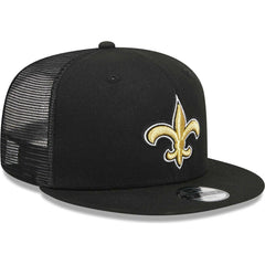 New Orleans Saints New Era Youth Main Trucker 9FIFTY Snapback Hat Black | NFL