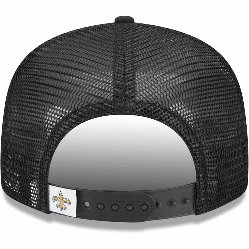 New Orleans Saints New Era Youth Main Trucker 9FIFTY Snapback Hat Black | NFL