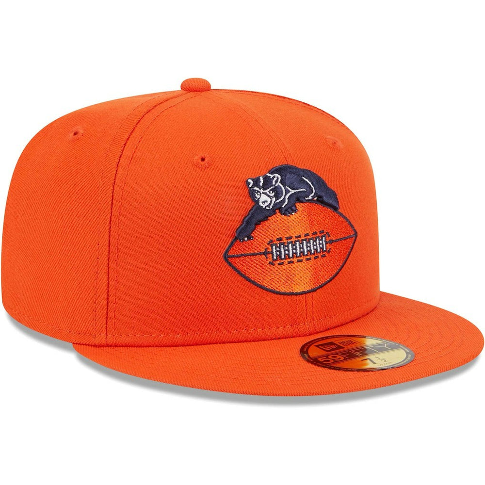 Chicago Bears New Era Throwback Main 59FIFTY Fitted Hat Orange | NFL