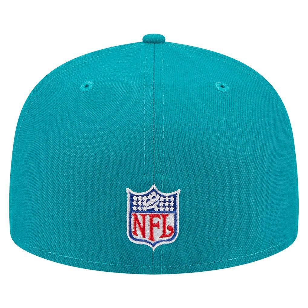 Miami Dolphins New Era Throwback Main 59FIFTY Fitted Hat Aqua | NFL