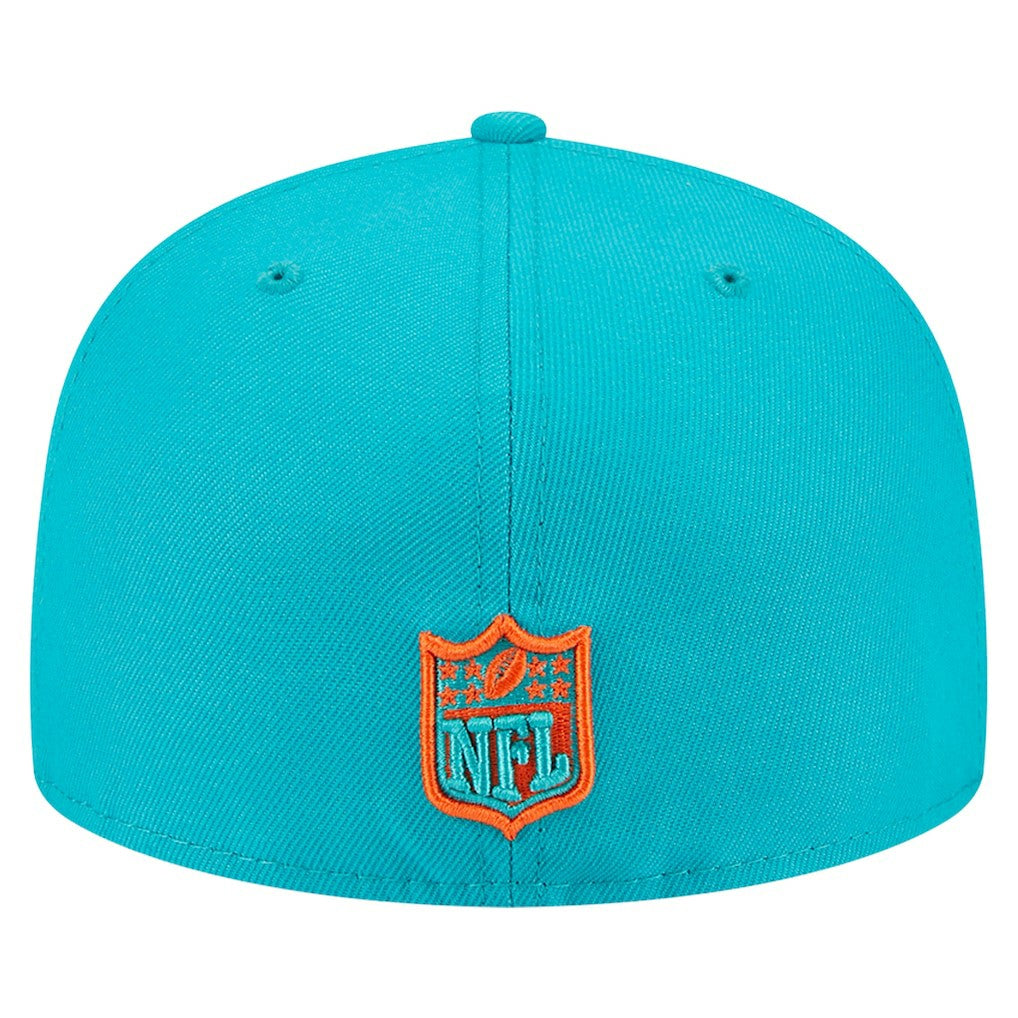 Miami Dolphins New Era Main 59FIFTY Fitted Hat Aqua | NFL