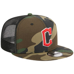 Cleveland Guardians New Era Woodland Camo Trucker 9FIFTY Snapback Hat - MLB