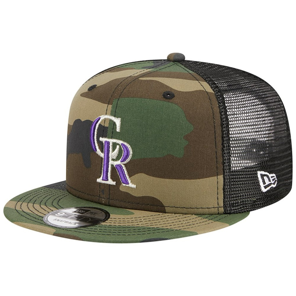Colorado Rockies New Era Woodland Camo Trucker 9FIFTY Snapback Hat - MLB