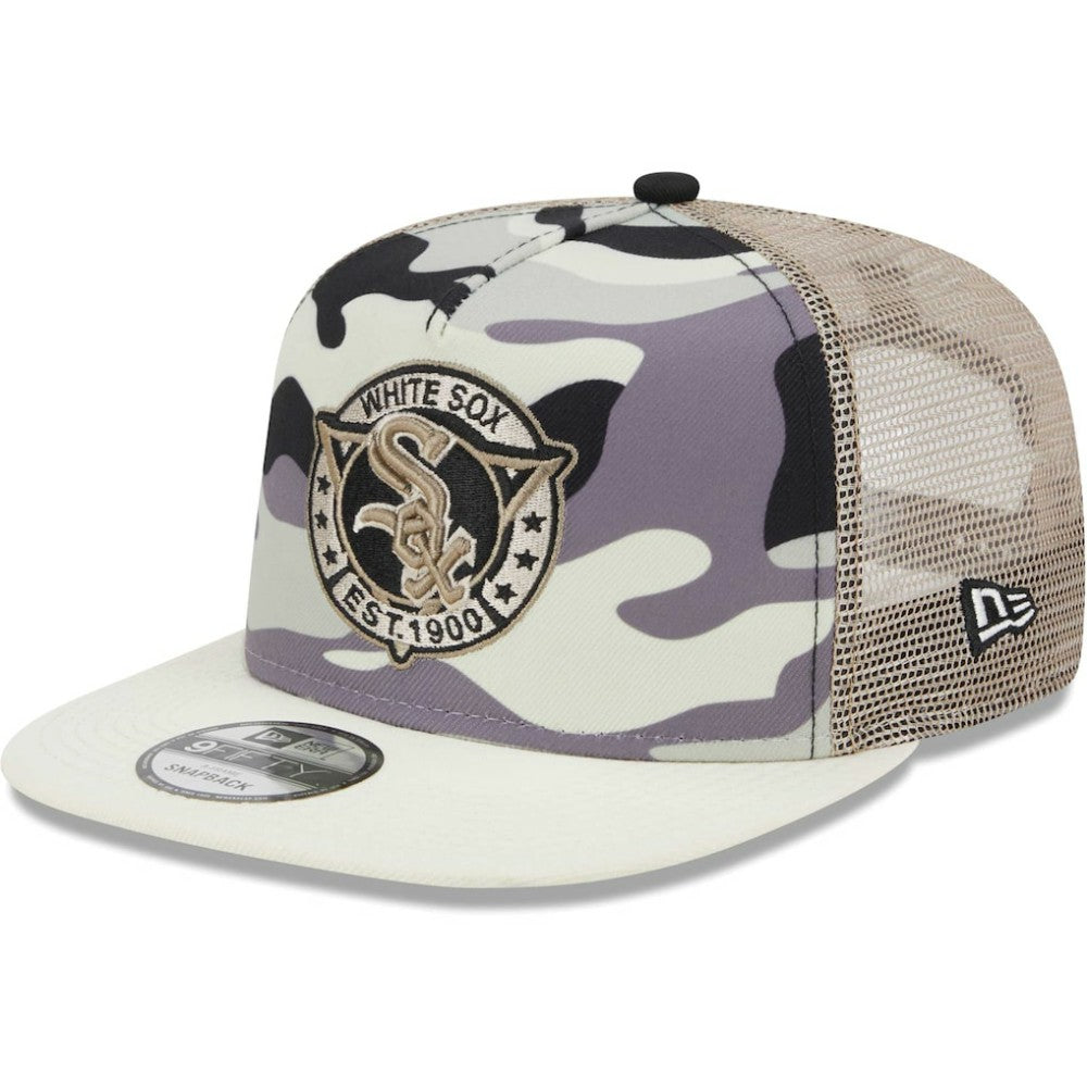 Chicago White Sox New Era Chrome Camo A-Frame 9FIFTY Trucker Snapback Hat - MLB