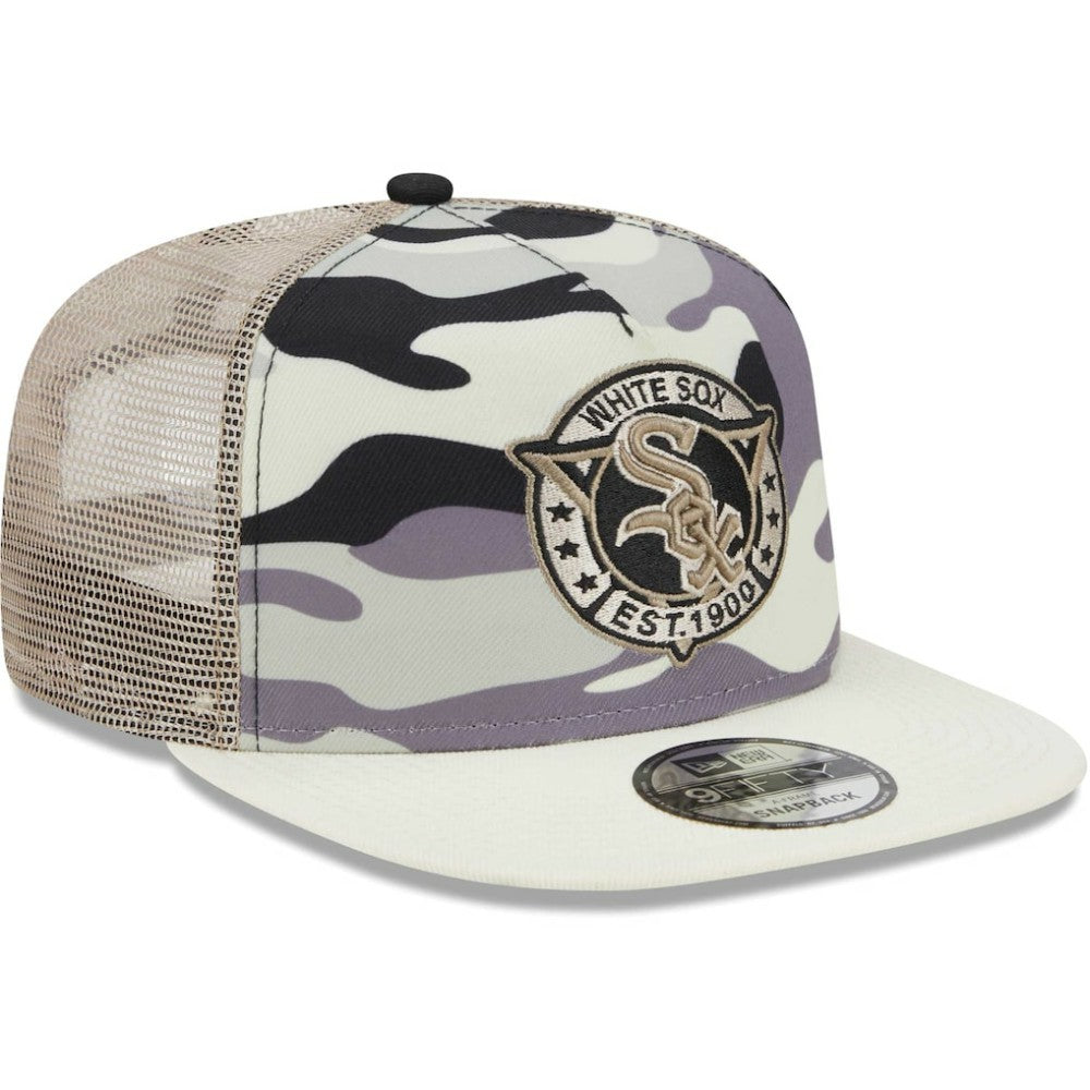 Chicago White Sox New Era Chrome Camo A-Frame 9FIFTY Trucker Snapback Hat - MLB