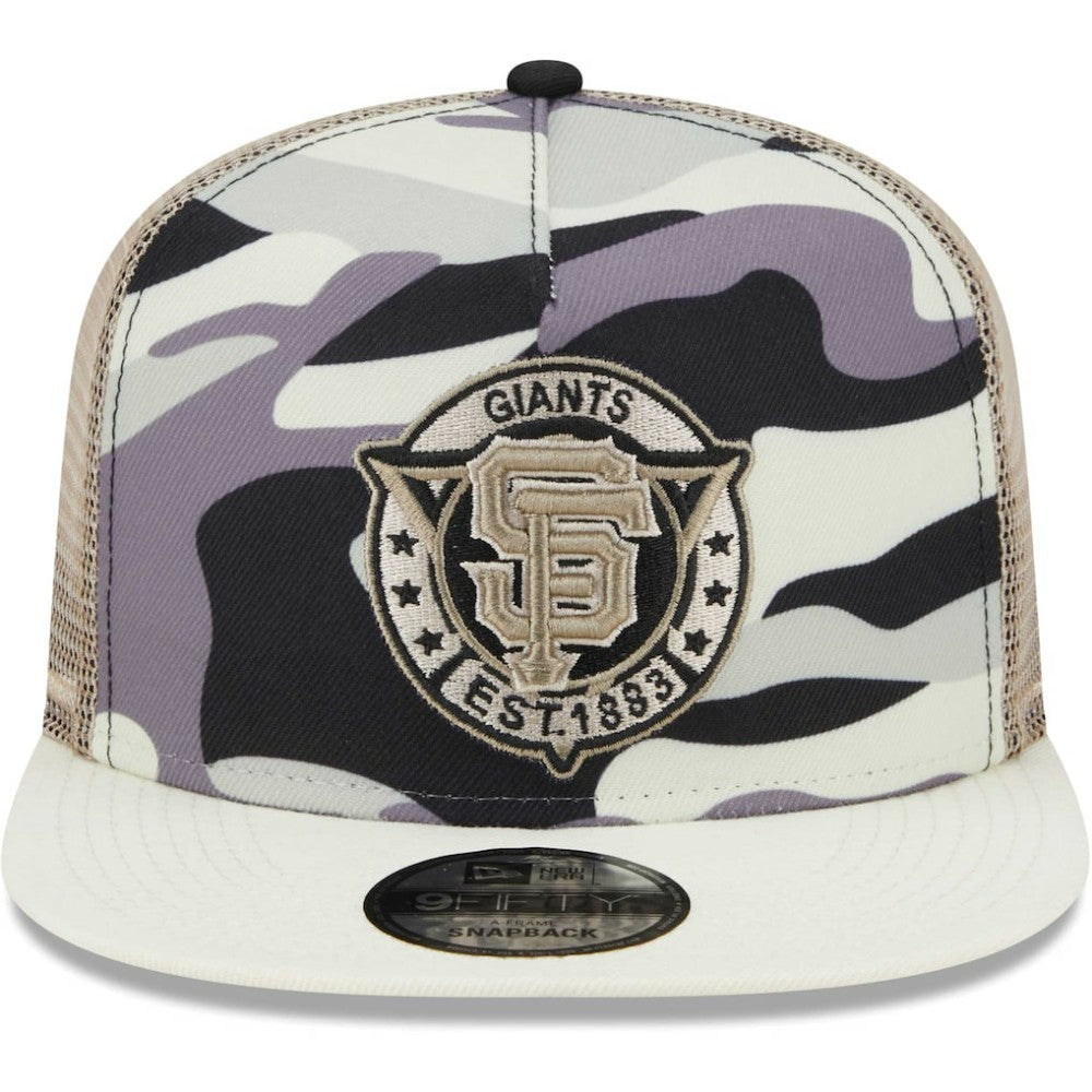 San Francisco Giants New Era Chrome Camo A-Frame 9FIFTY Trucker Snapback Hat - MLB