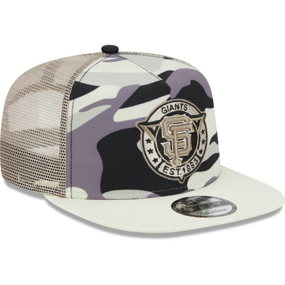 San Francisco Giants New Era Chrome Camo A-Frame 9FIFTY Trucker Snapback Hat - MLB