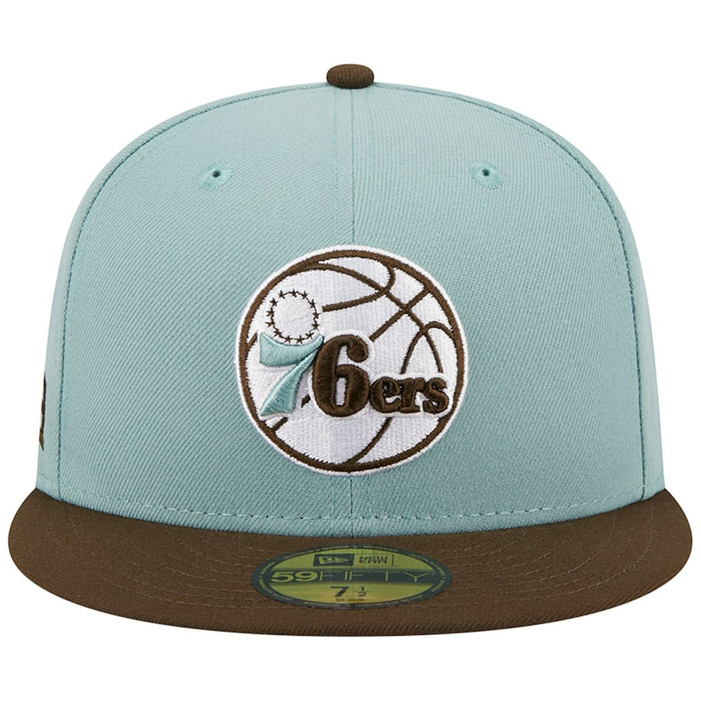 Philadelphia 76ers Two-Tone 59FIFTY Fitted Hat Light Blue/Brown - NBA