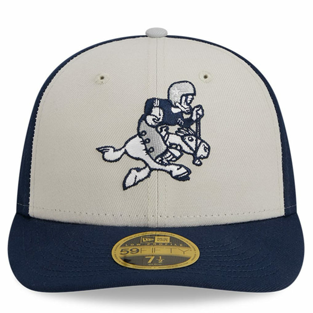Dallas Cowboys New Era 2023 Sideline Historic Low Profile 59FIFTY Fitted Hat Cream/Navy | NFL