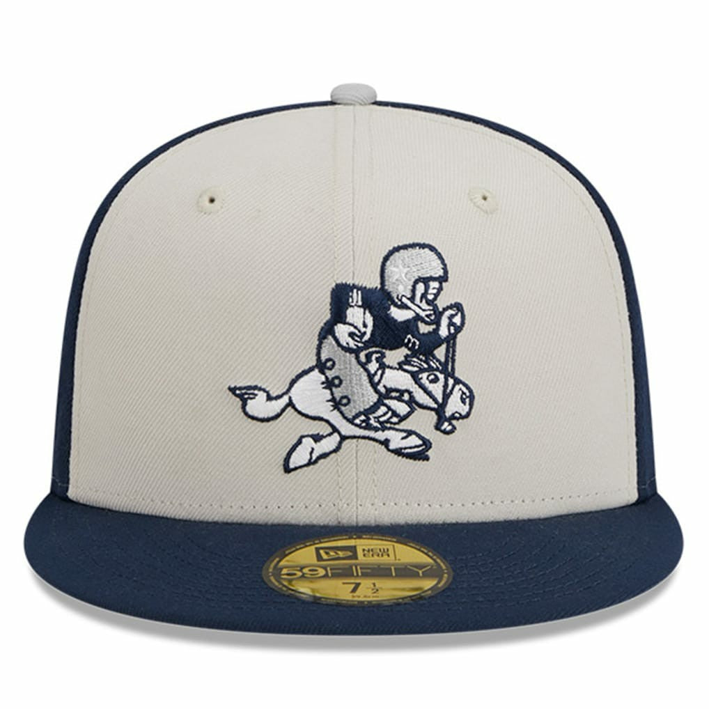 Dallas Cowboys New Era 2023 Sideline Historic 59FIFTY Fitted Hat Cream/Navy | NFL