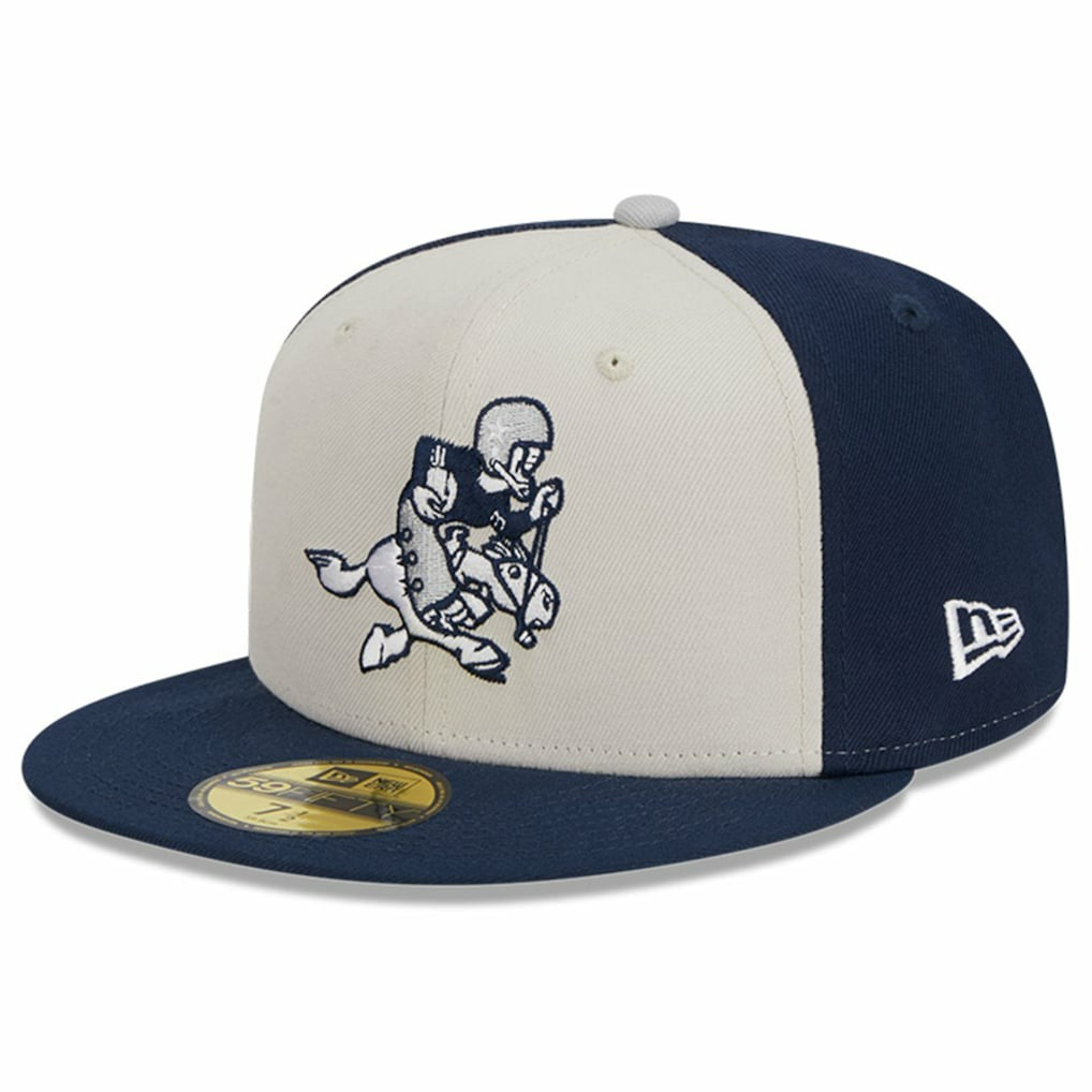 Dallas Cowboys New Era 2023 Sideline Historic 59FIFTY Fitted Hat Cream/Navy | NFL