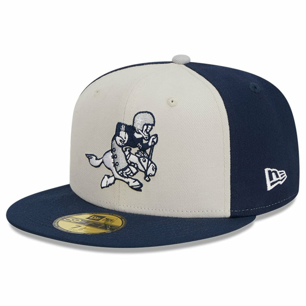Dallas Cowboys New Era 2023 Sideline Historic 59FIFTY Fitted Hat Cream/Navy | NFL