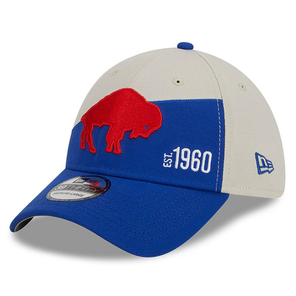 Buffalo Bills New Era 2023 Sideline Historic 39THIRTY Flex Hat Cream/Royal | NFL