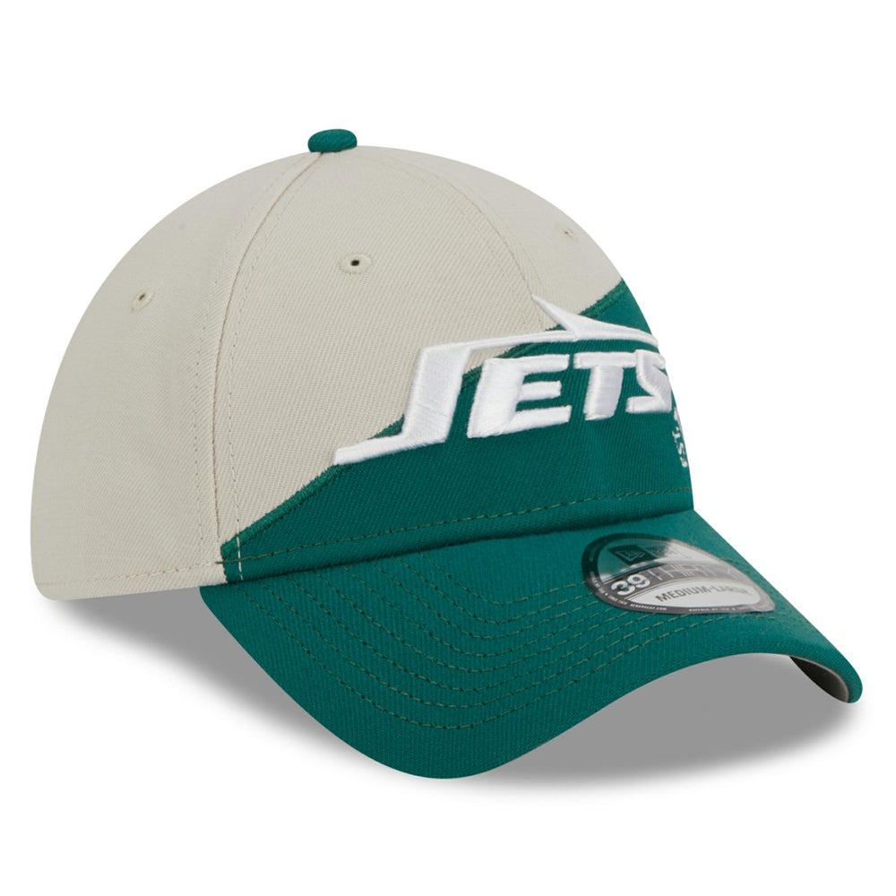 New York Jets New Era 2023 Sideline Historic 39THIRTY Flex Hat Cream/Kelly Green | NFL