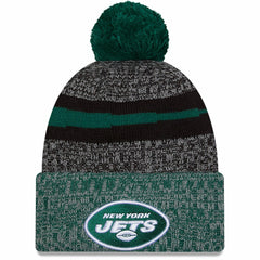 New York Jets New Era 2023 Sideline Sport Cuffed Pom Knit Hat Black/Green | NFL