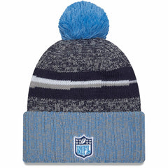 Tennessee Titans New Era 2023 Sideline Sport Cuffed Pom Knit Hat Navy/Light Blue | NFL