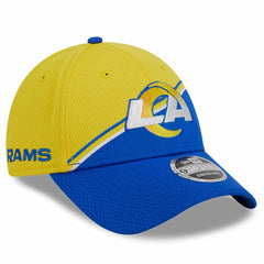 Los Angeles Rams New Era 2023 Sideline 9FORTY Adjustable Hat Gold/Royal | NFL