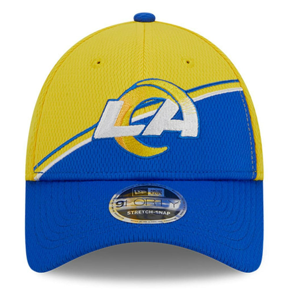 Los Angeles Rams New Era 2023 Sideline 9FORTY Adjustable Hat Gold/Royal | NFL