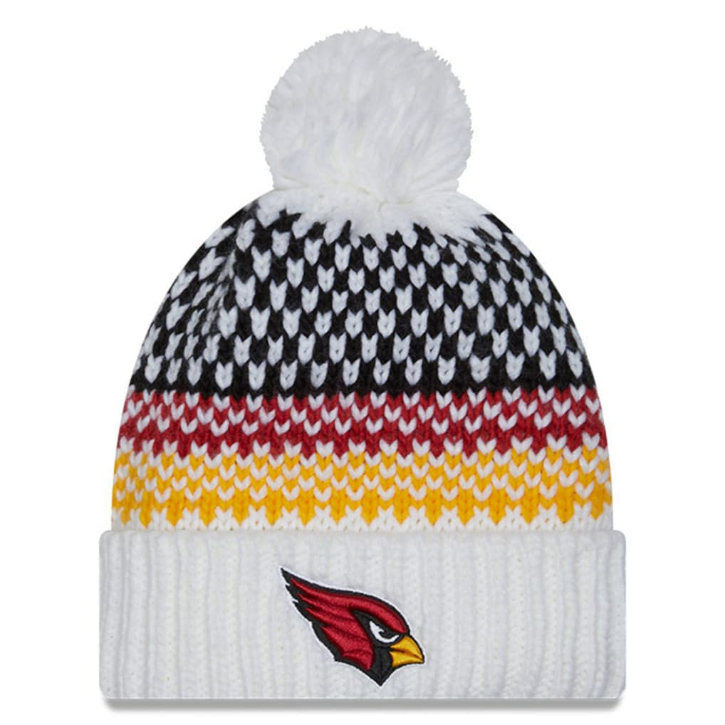 Arizona Cardinals New Era Women's 2023 Sideline Cuffed Knit Hat with Pom White | NFL