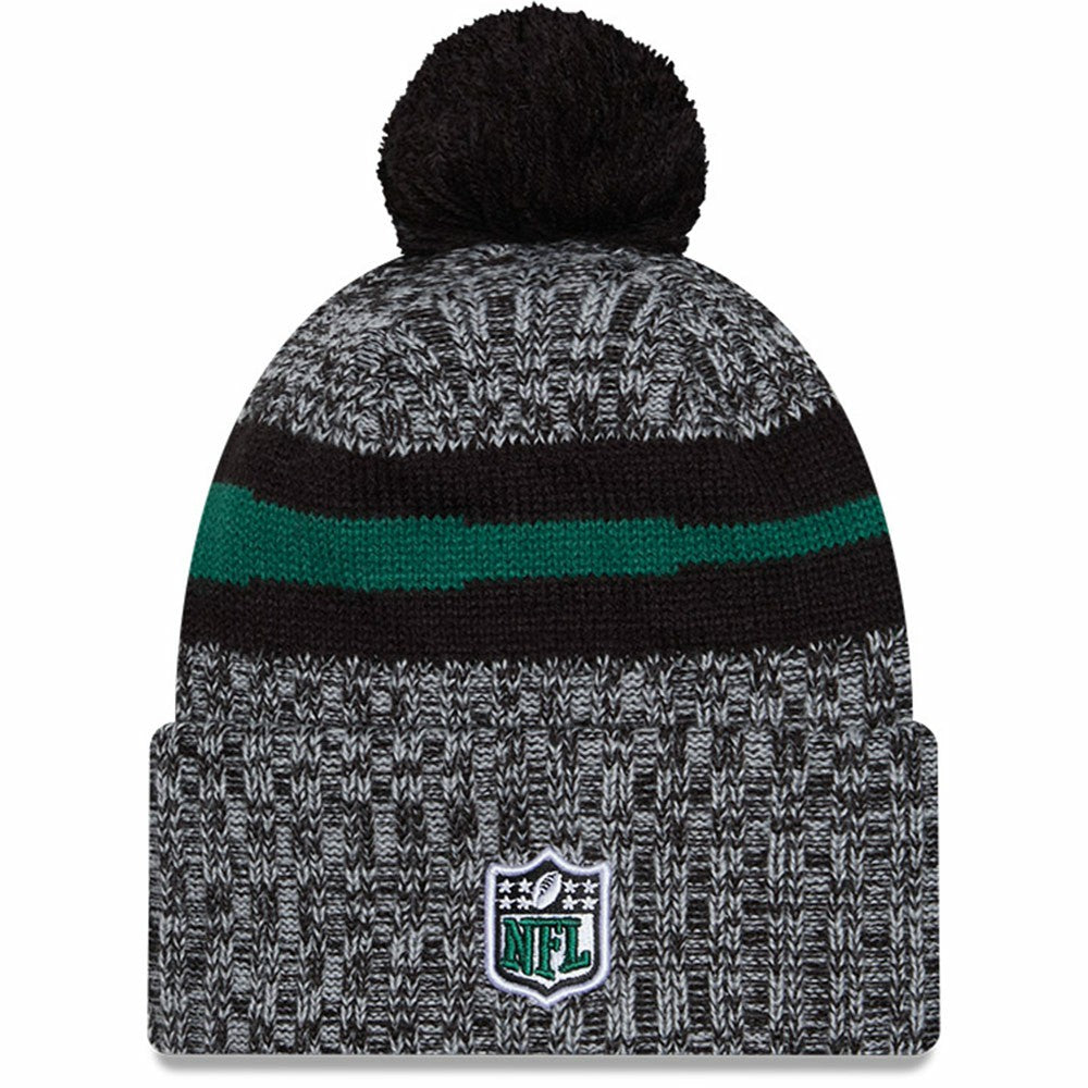 New York Jets New Era 2023 Sideline Cuffed Knit Hat With Pom Black | NFL