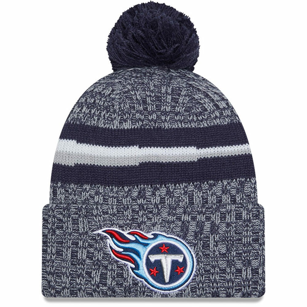 Tennessee Titans New Era 2023 Sideline Cuffed Knit Hat With Pom Navy | NFL