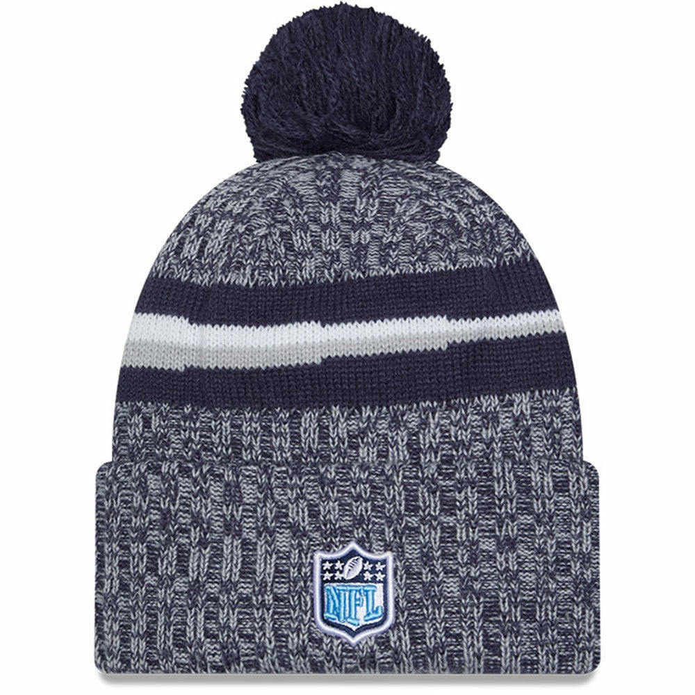 Tennessee Titans New Era 2023 Sideline Cuffed Knit Hat With Pom Navy | NFL