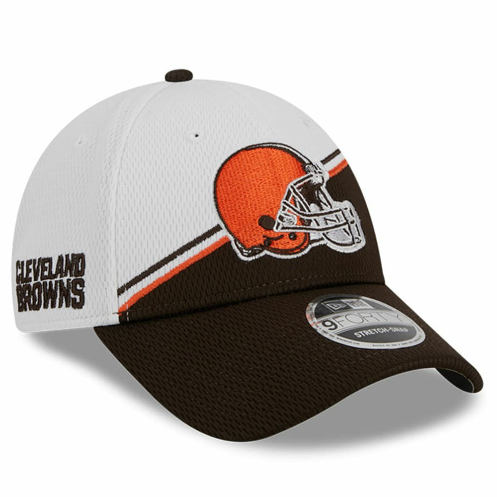 Cleveland Browns New Era 2023 Sideline 9FORTY Adjustable Hat White/Brown | NFL