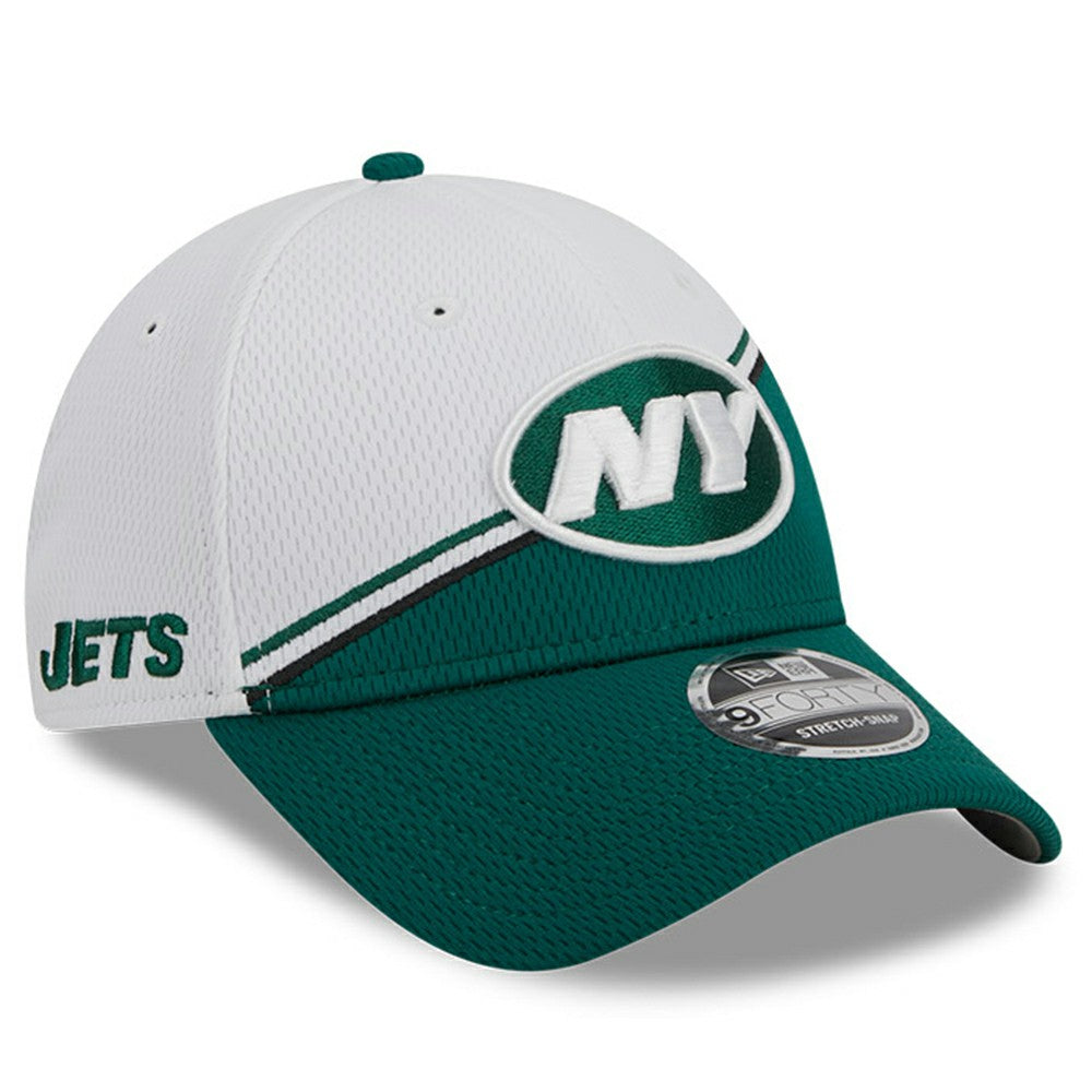 New York Jets New Era 2023 Sideline 9FORTY Adjustable Hat White/Green | NFL
