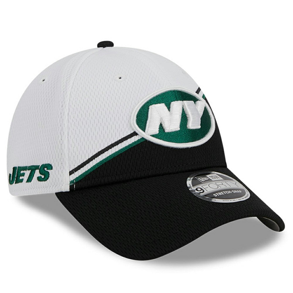New York Jets New Era 2023 Sideline 9FORTY Adjustable Hat White/Black | NFL