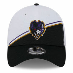 Baltimore Ravens New Era 2023 Sideline 39THIRTY Flex Hat White/Black | NFL