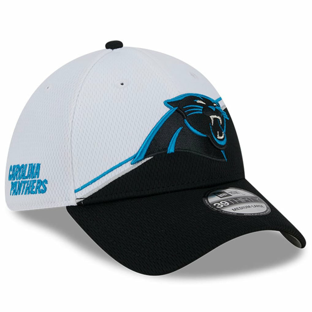 Carolina Panthers New Era 2023 Sideline 39THIRTY Flex Hat White/Black | NFL