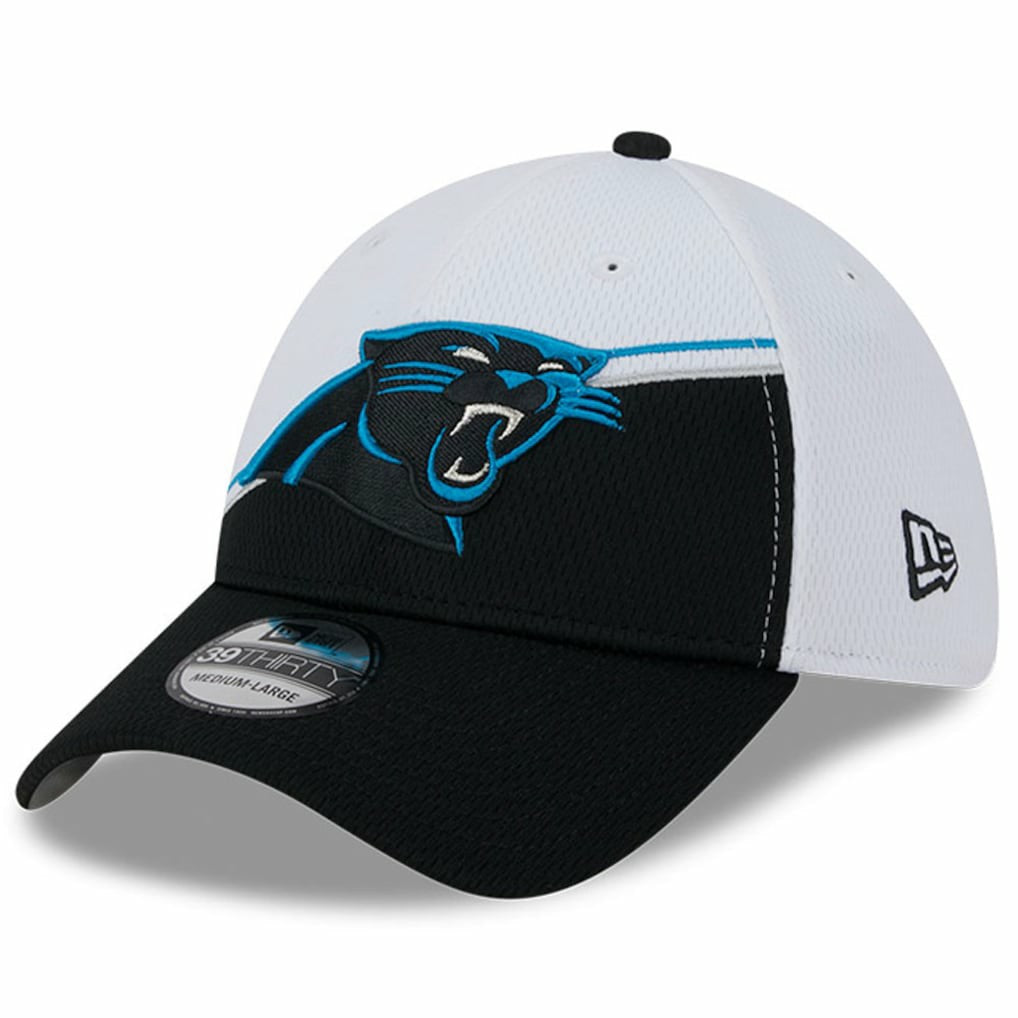 Carolina Panthers New Era 2023 Sideline 39THIRTY Flex Hat White/Black | NFL