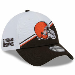 Cleveland Browns New Era 2023 Sideline 39THIRTY Flex Hat White/Brown | NFL