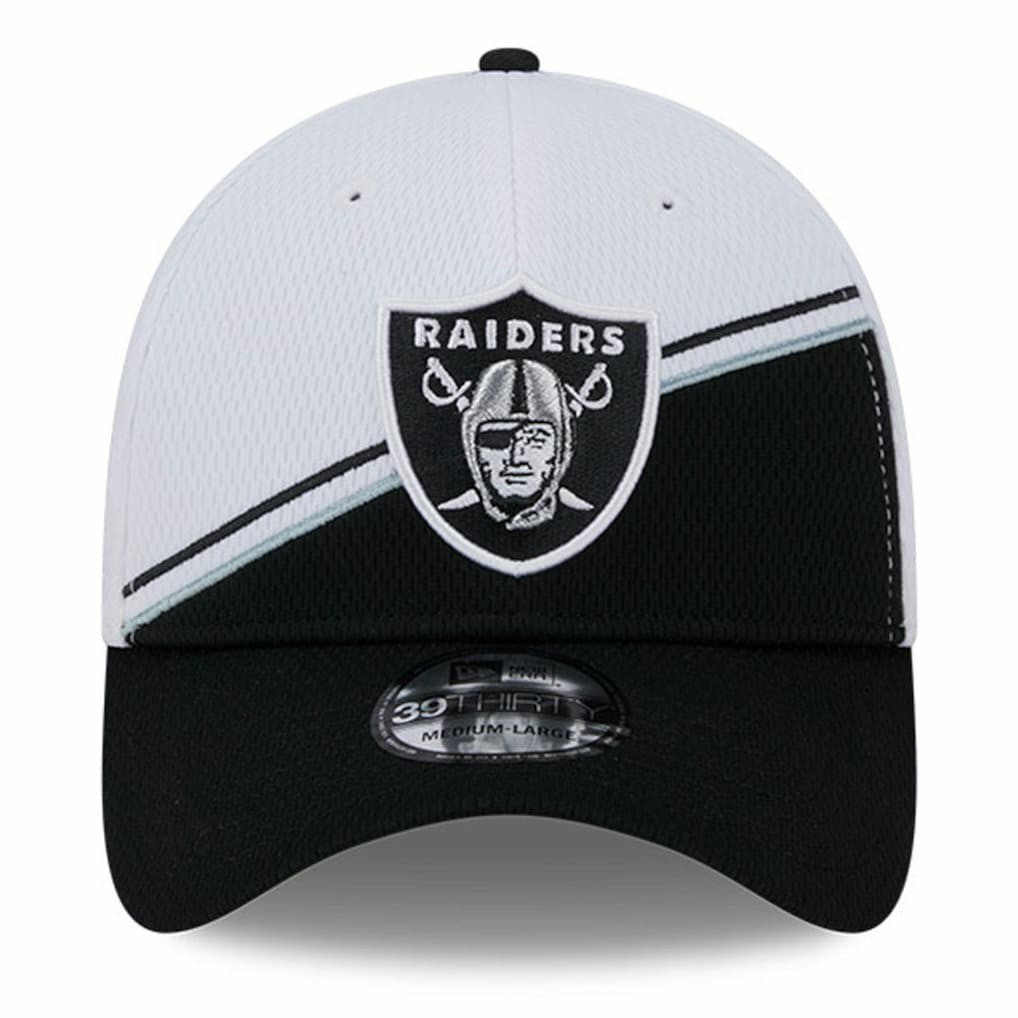 Las Vegas Raiders New Era 2023 Sideline 39THIRTY Flex Hat White/Black | NFL